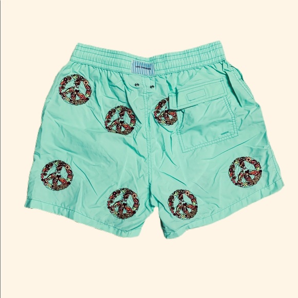 NWT🌴Les Canebiers Mens Peace Swim Shorts - Picture 3 of 6